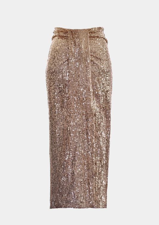 Champagne sequin knot skirt