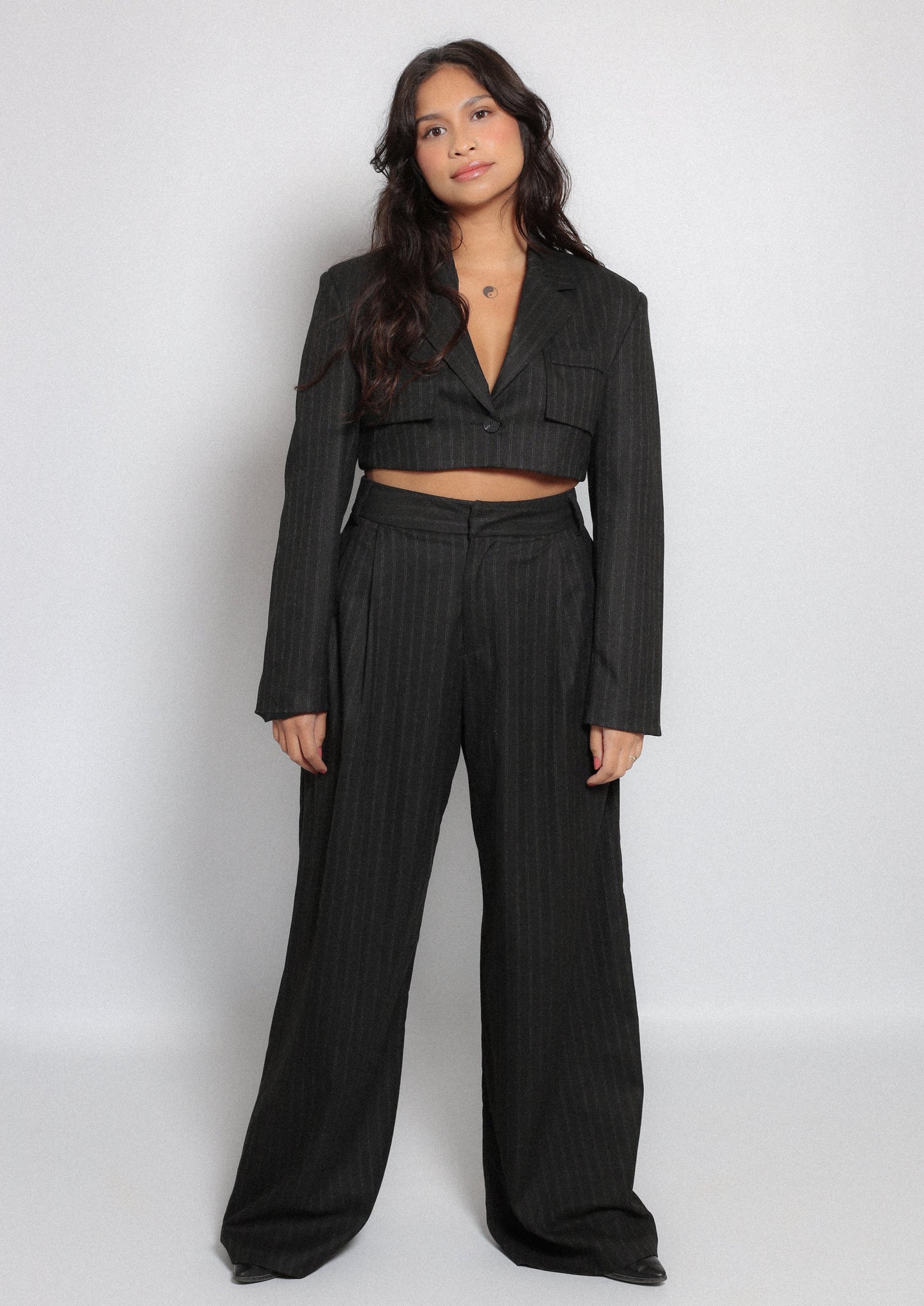 High-waisted striped trousers,Striped pants, Women's fashion, your lookbook, slow fashion,Chic trousers,Fashionable pants, trendy bottoms, Versatile trousers, timeless style
