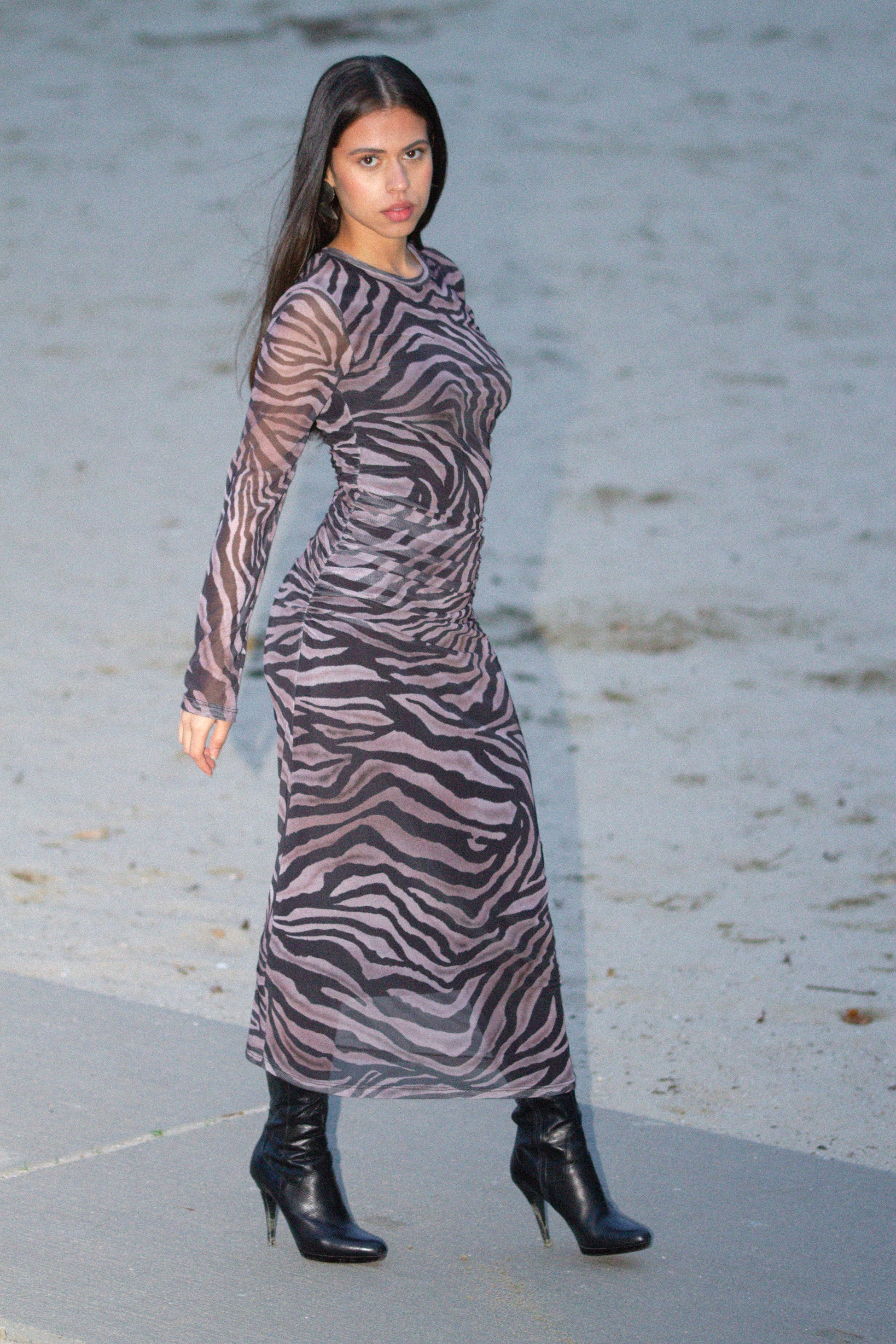 Zebra patterned Maxi dress